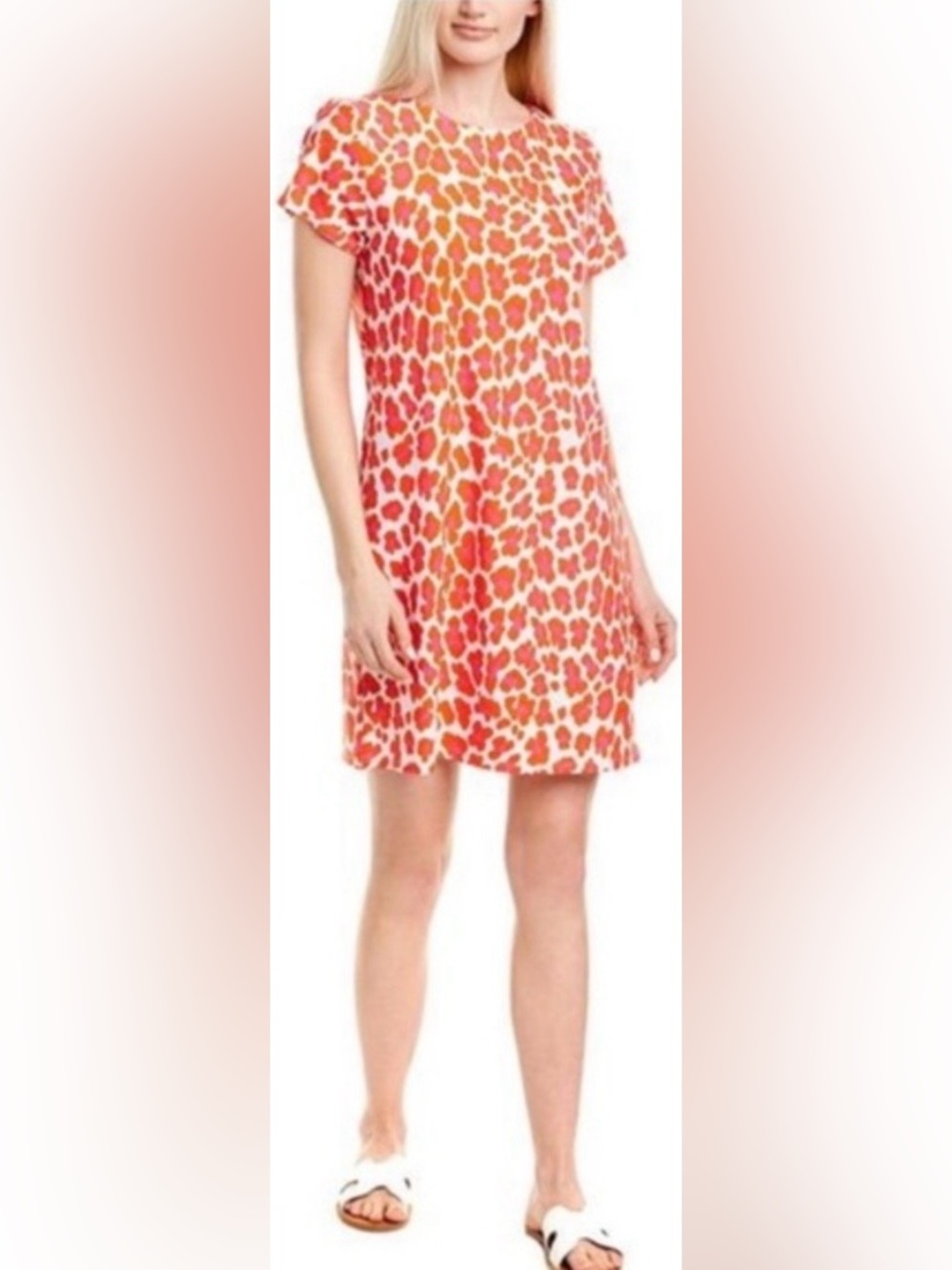 JUDE CONNALLY NWT Ella Sheath Dress Orange White Cheetah Size Medium